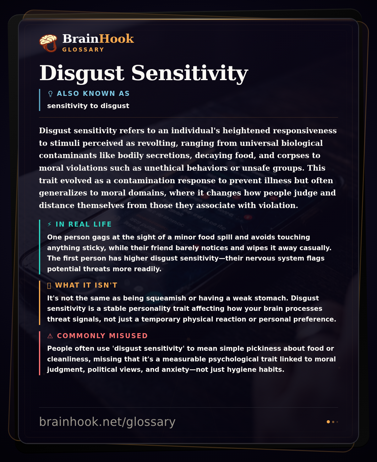 Disgust Sensitivity — BrainHook Glossary card