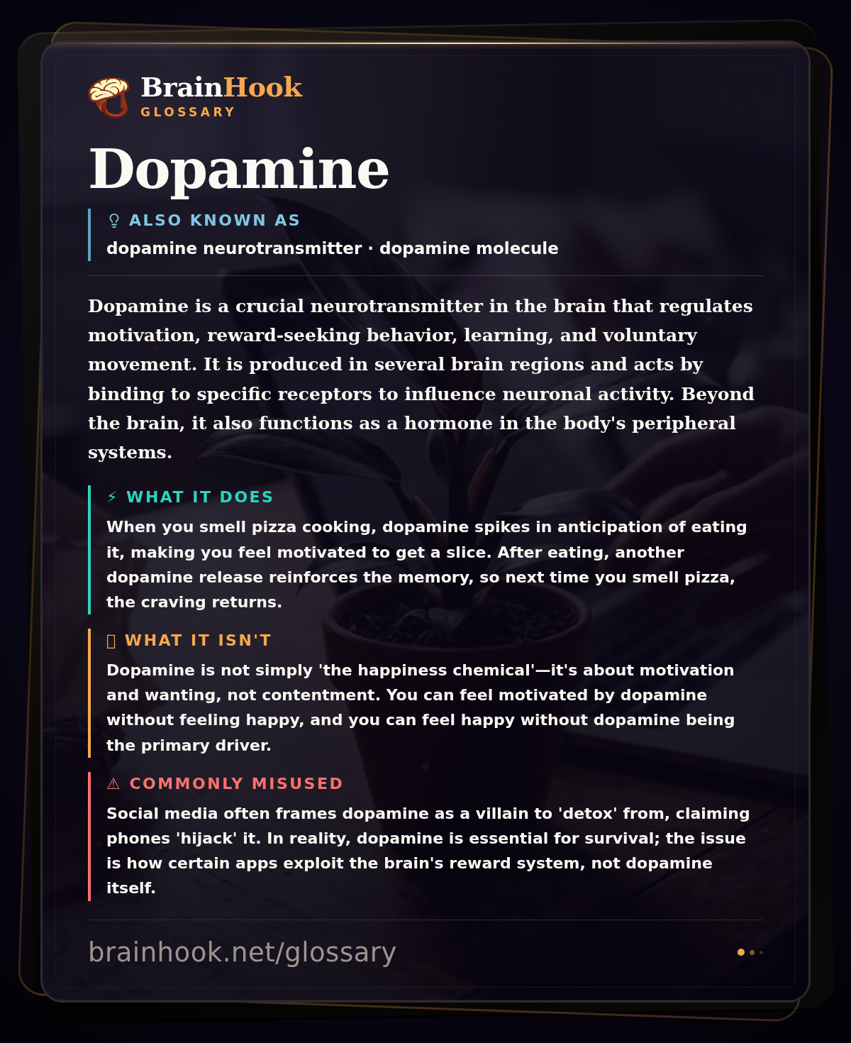 Dopamine — BrainHook Glossary card