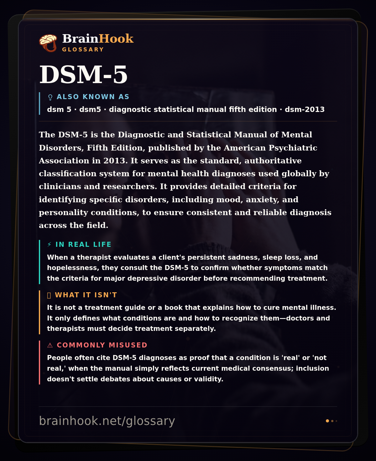 DSM-5 — BrainHook Glossary card