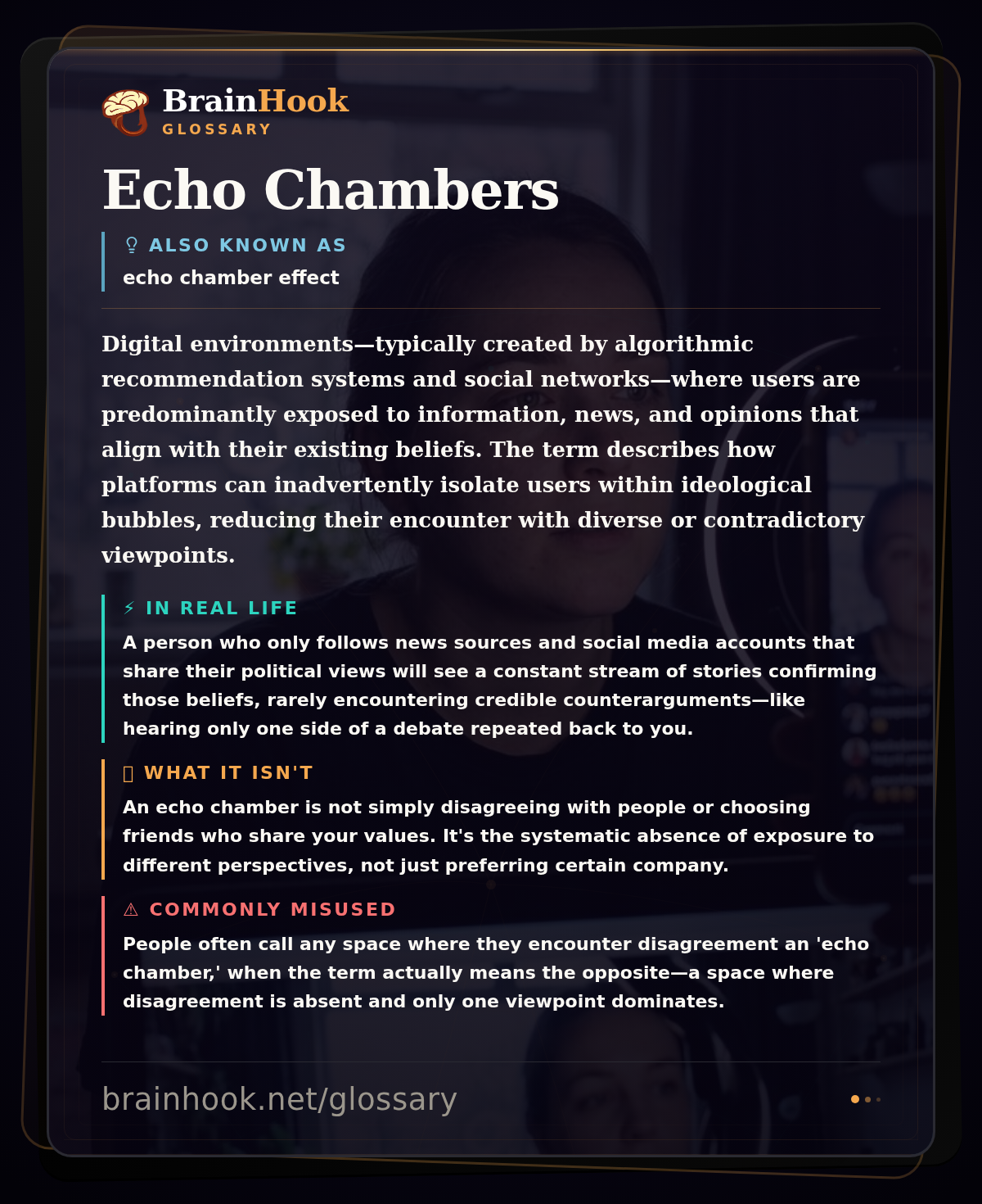 Echo Chambers — BrainHook Glossary card