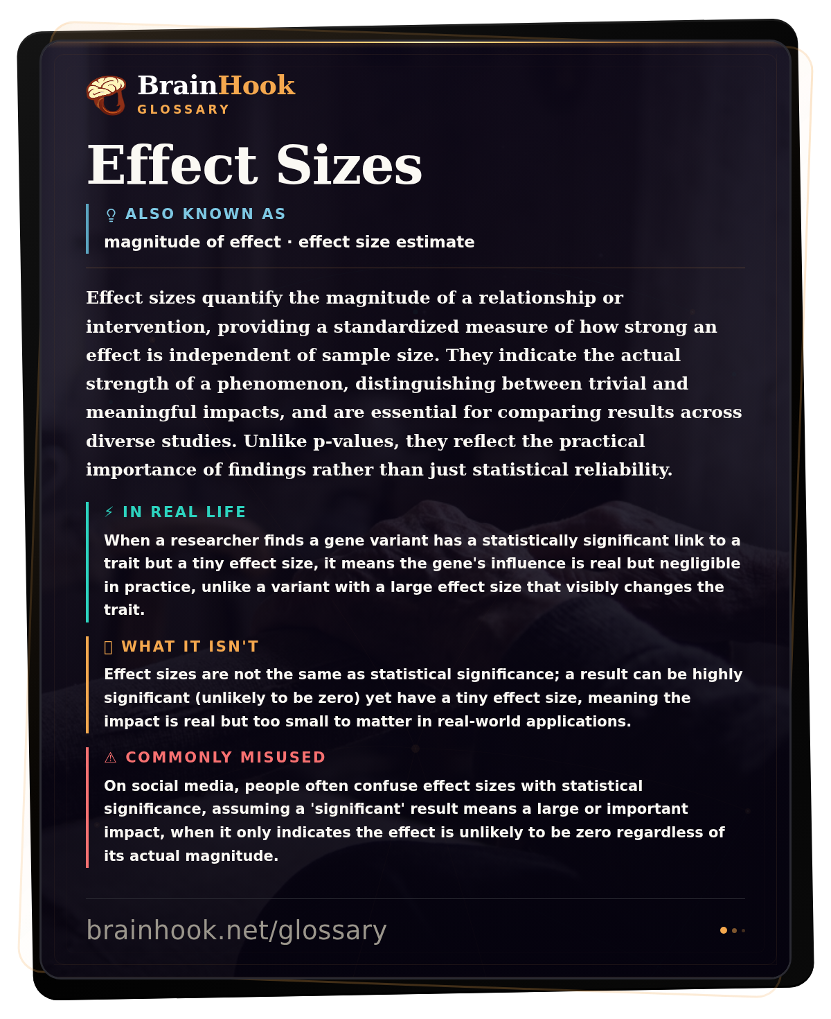 Effect Sizes — BrainHook Glossary card