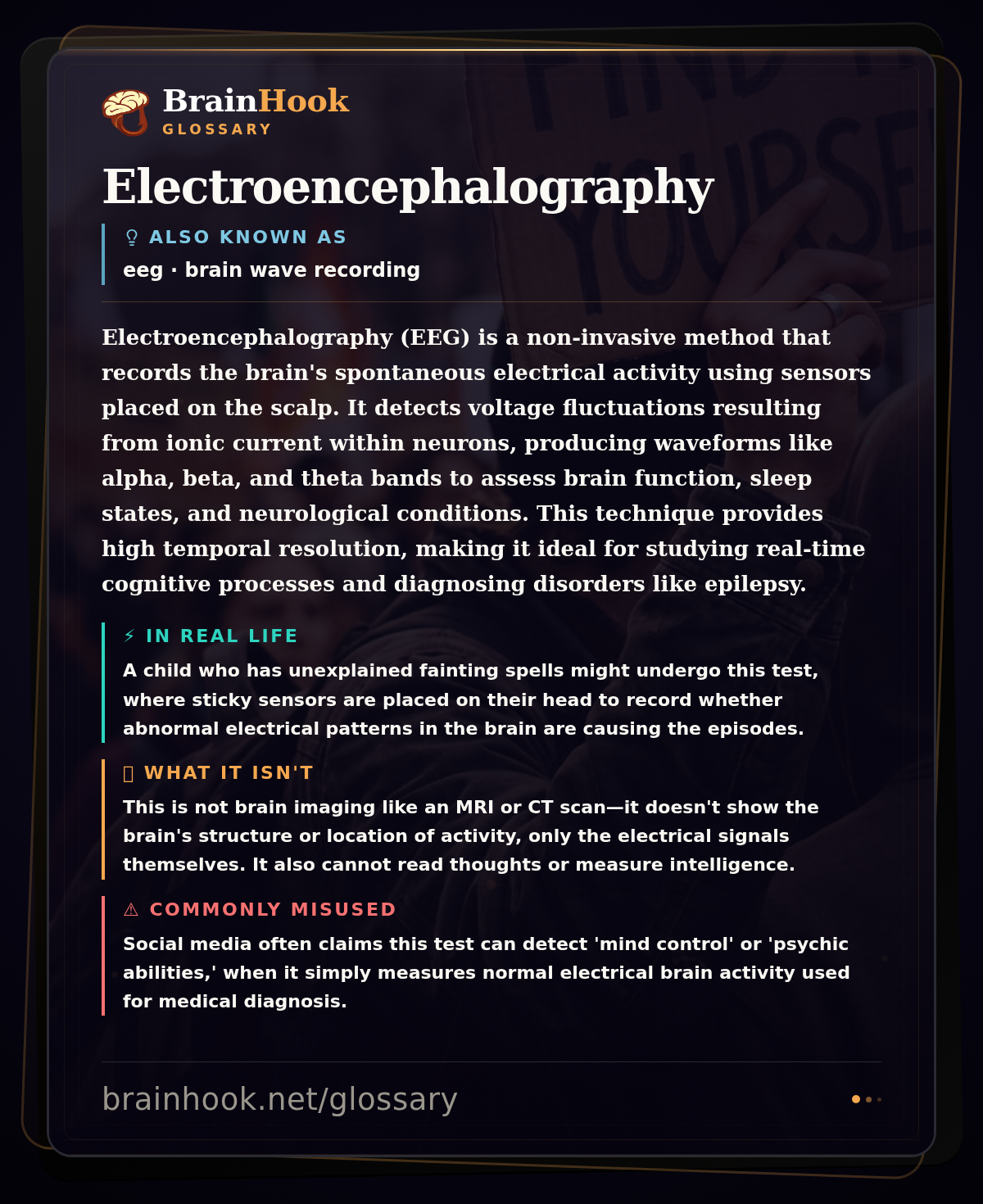 Electroencephalography — BrainHook Glossary card