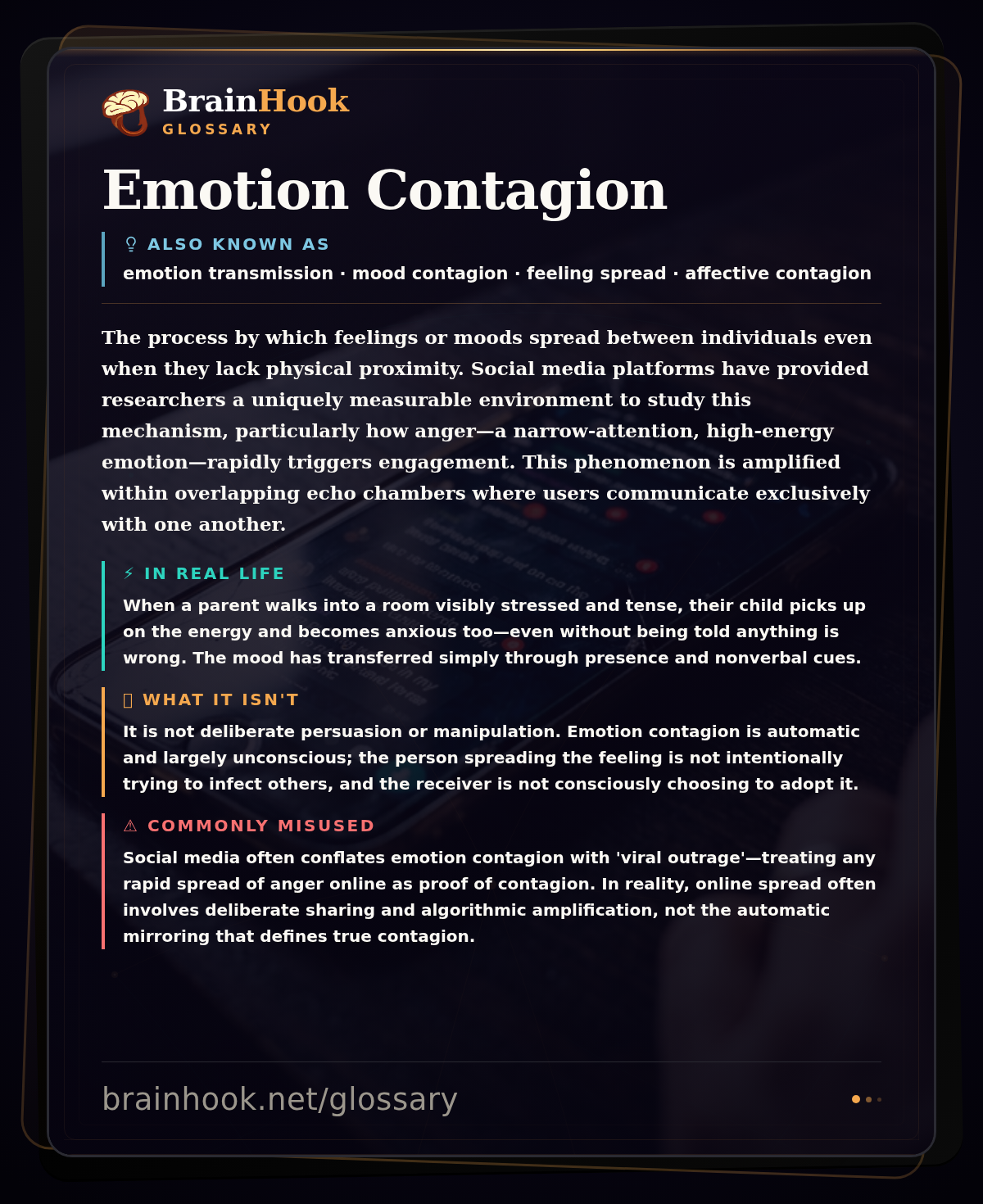Emotion Contagion — BrainHook Glossary card