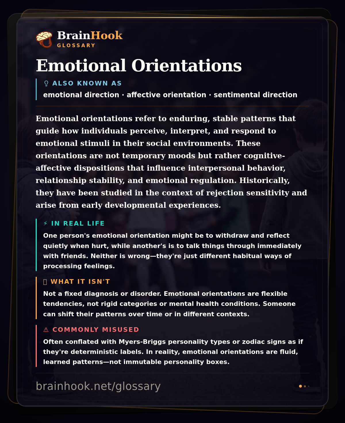Emotional Orientations — BrainHook Glossary card