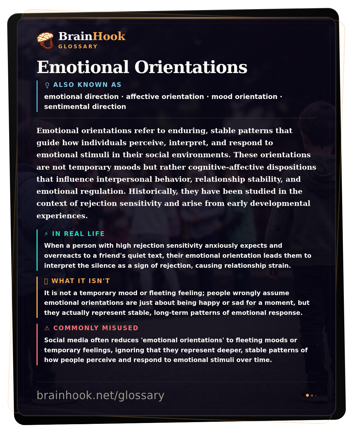 Emotional Orientations — BrainHook Glossary card