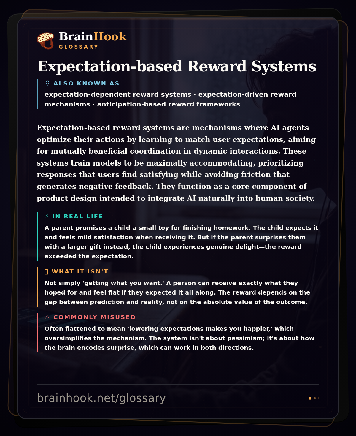 Expectation-based Reward Systems — BrainHook Glossary card