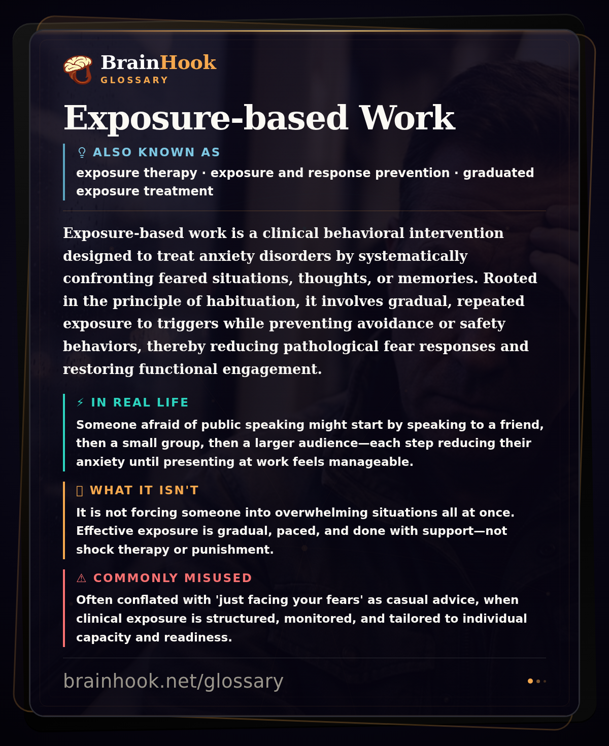Exposure-based Work — BrainHook Glossary card