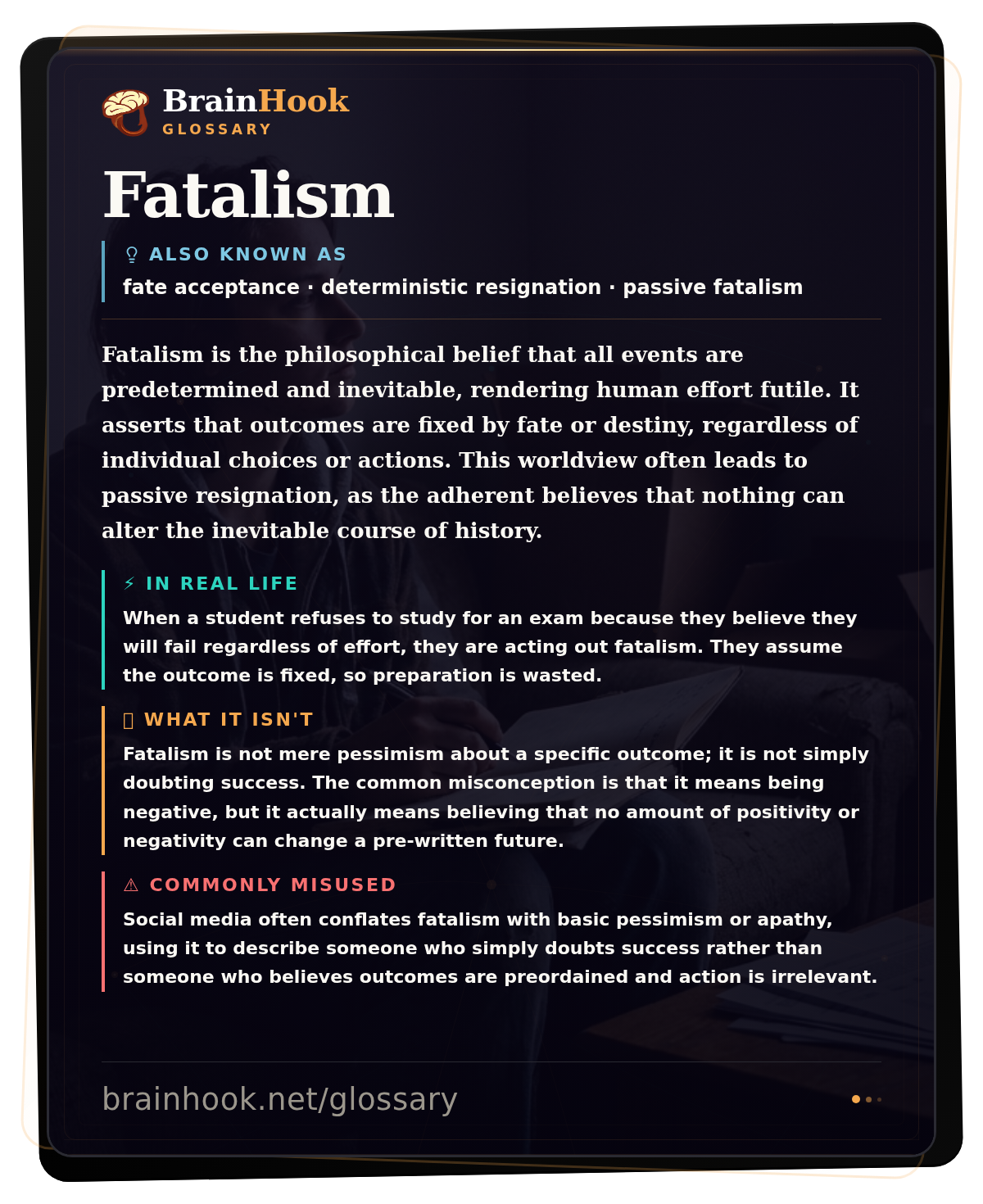 Fatalism — BrainHook Glossary card