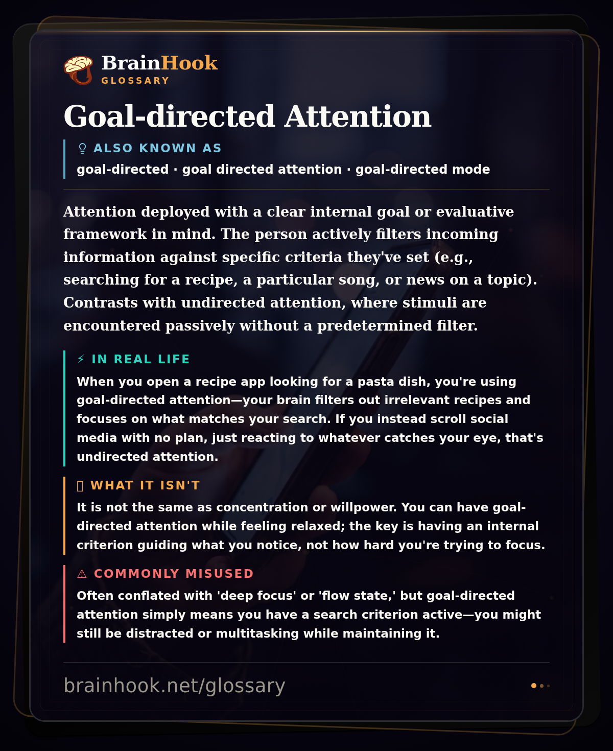 Goal-directed Attention — BrainHook Glossary card