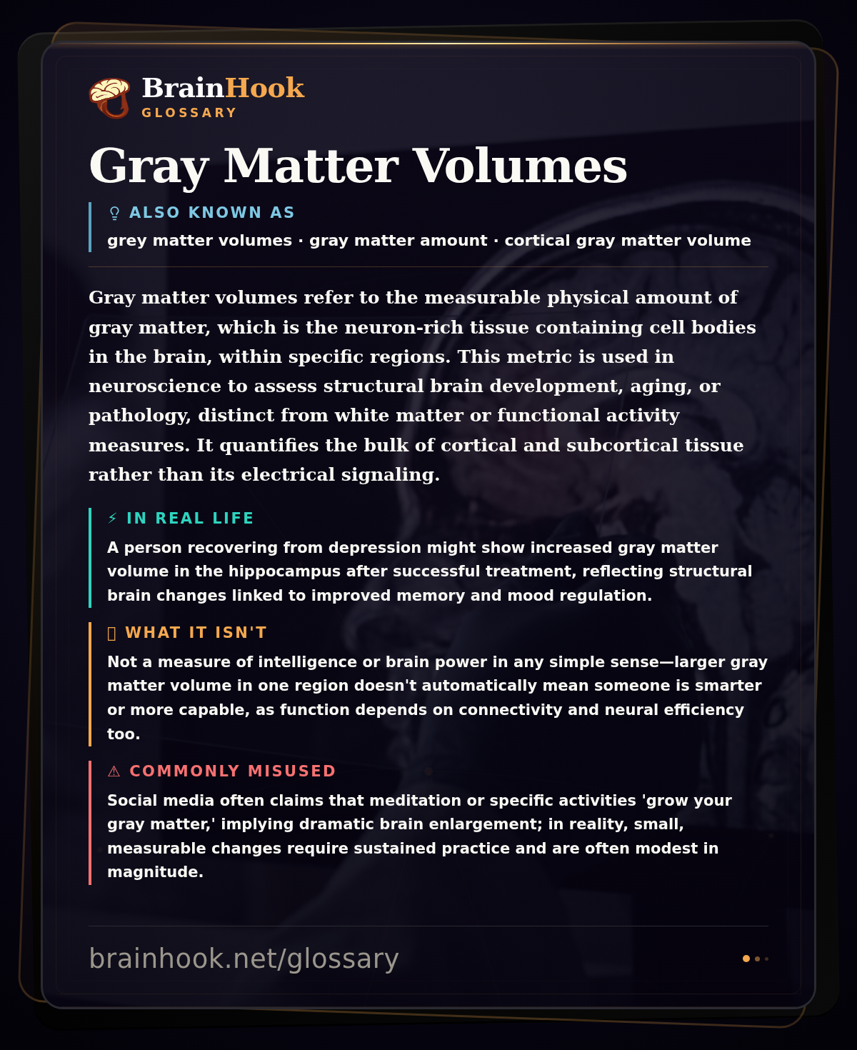 Gray Matter Volumes — BrainHook Glossary card