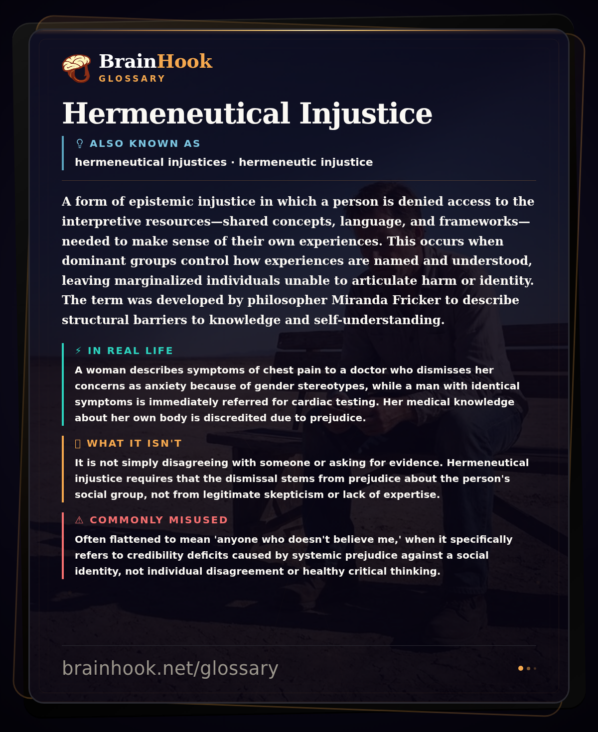 Hermeneutical Injustice — BrainHook Glossary card