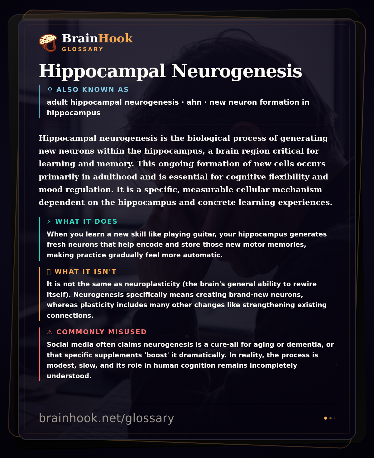 Hippocampal Neurogenesis — BrainHook Glossary card