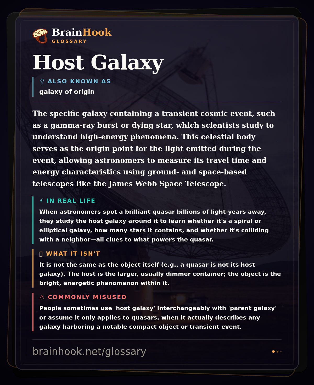 Host Galaxy — BrainHook Glossary card