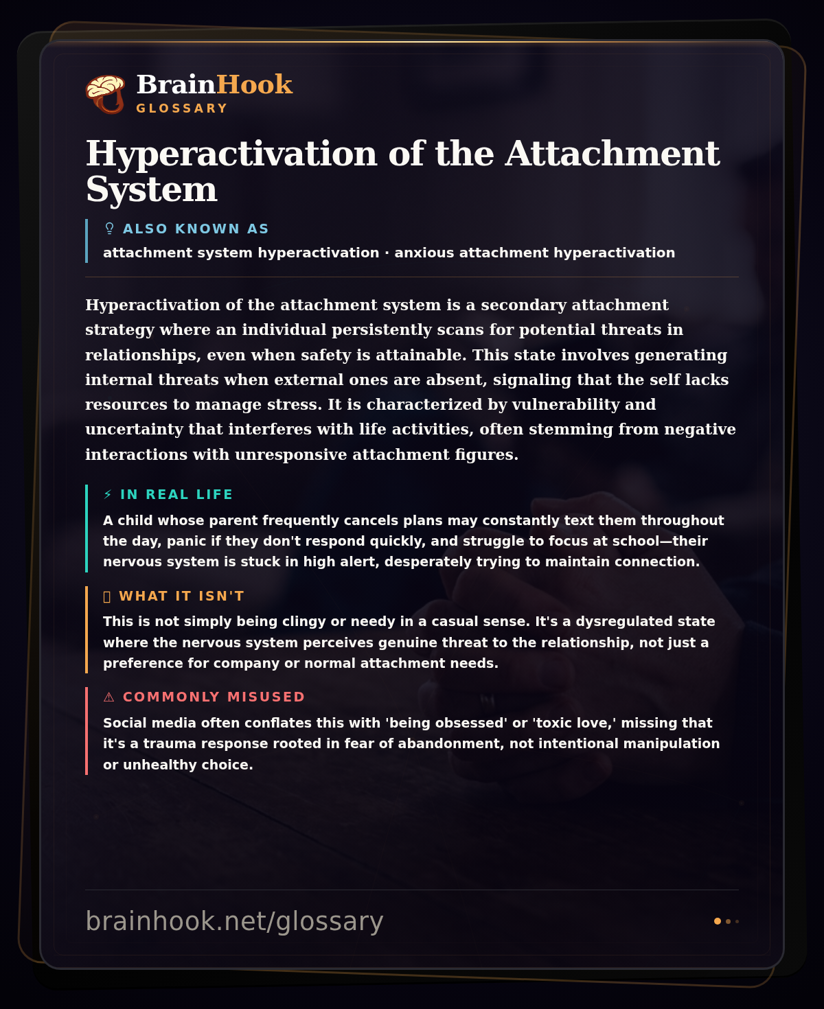 Hyperactivation of the Attachment System — BrainHook Glossary card