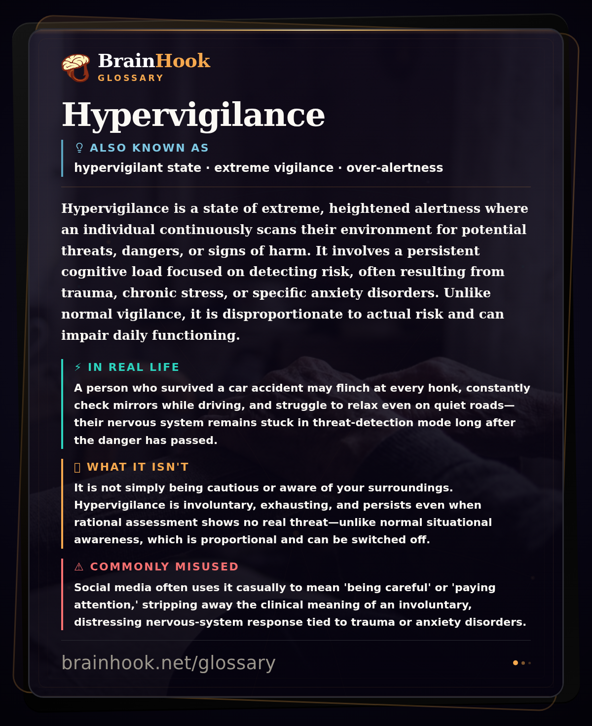 Hypervigilance — BrainHook Glossary card