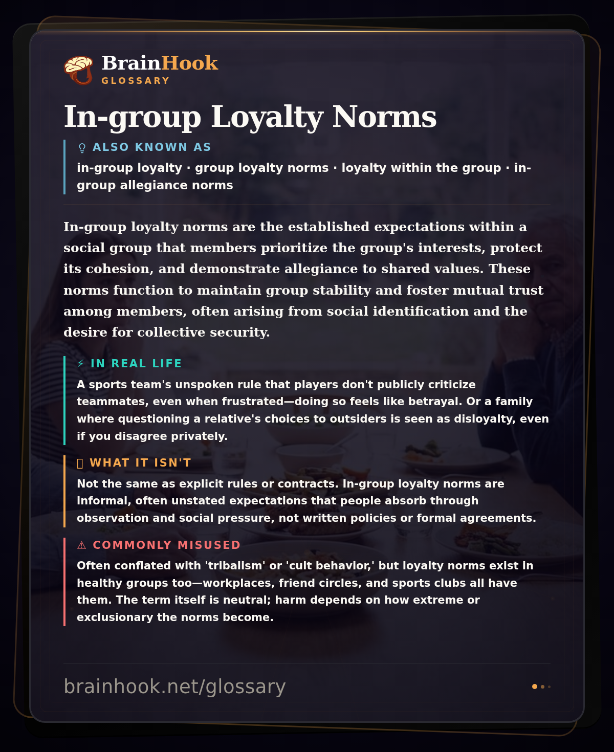 In-group Loyalty Norms — BrainHook Glossary card