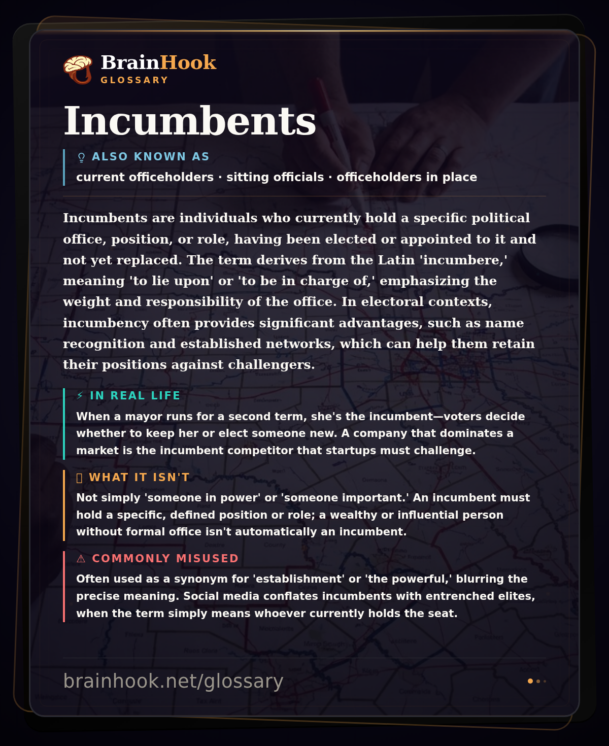 Incumbents — BrainHook Glossary card