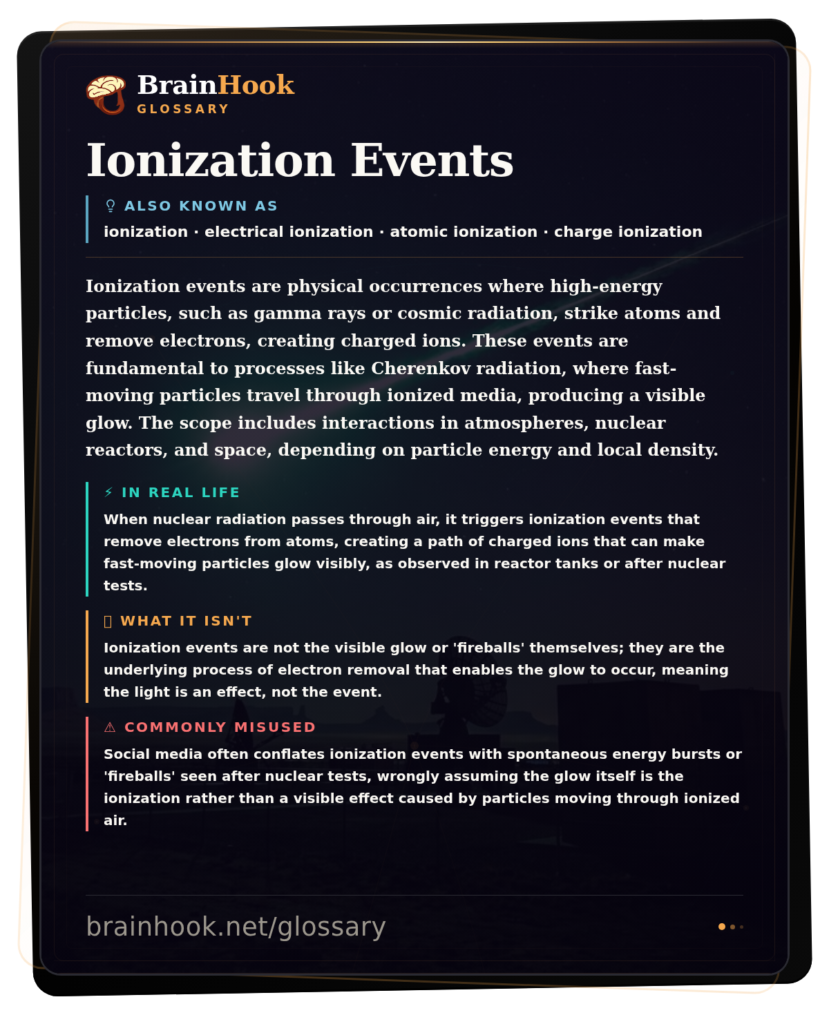 Ionization Events — BrainHook Glossary card