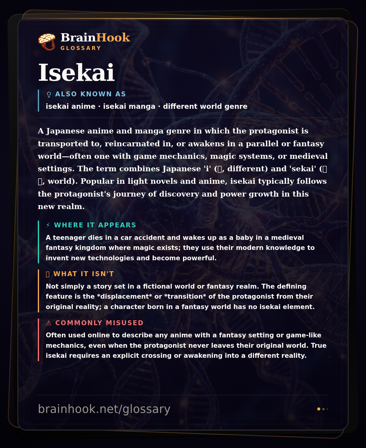 Isekai — BrainHook Glossary card