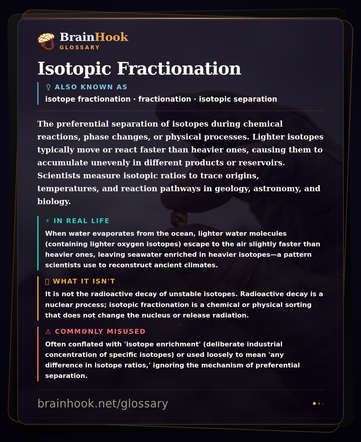 Isotopic Fractionation — BrainHook Glossary card
