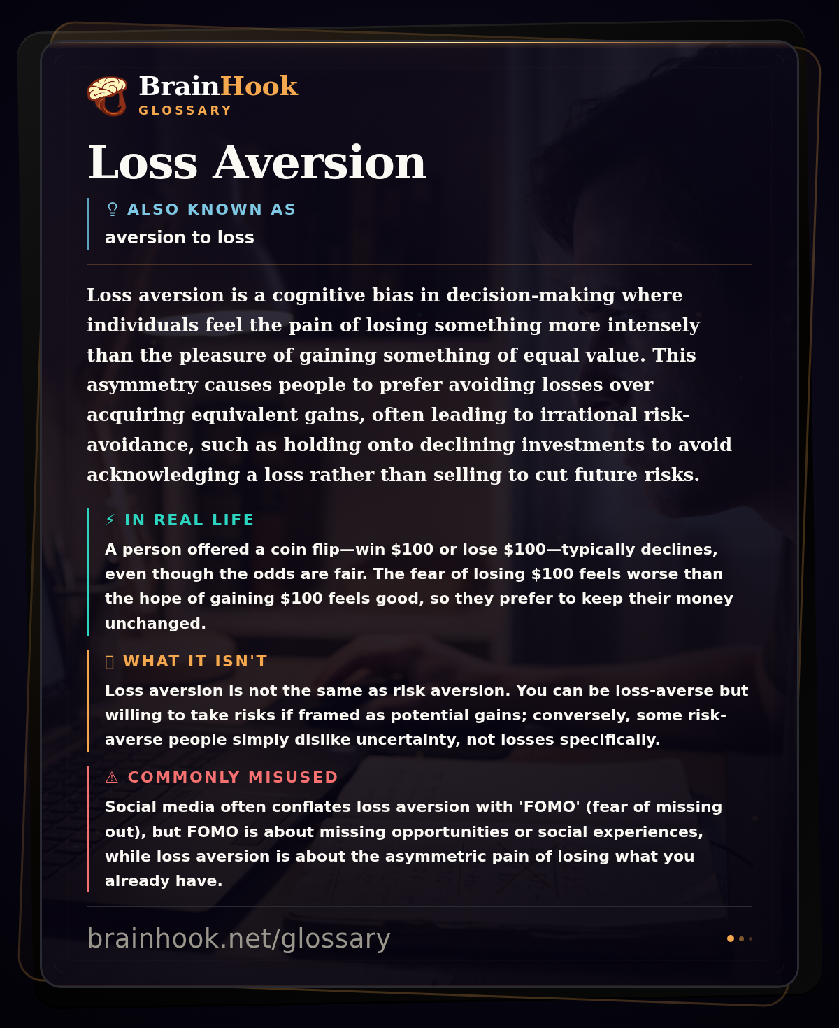 Loss Aversion — BrainHook Glossary card