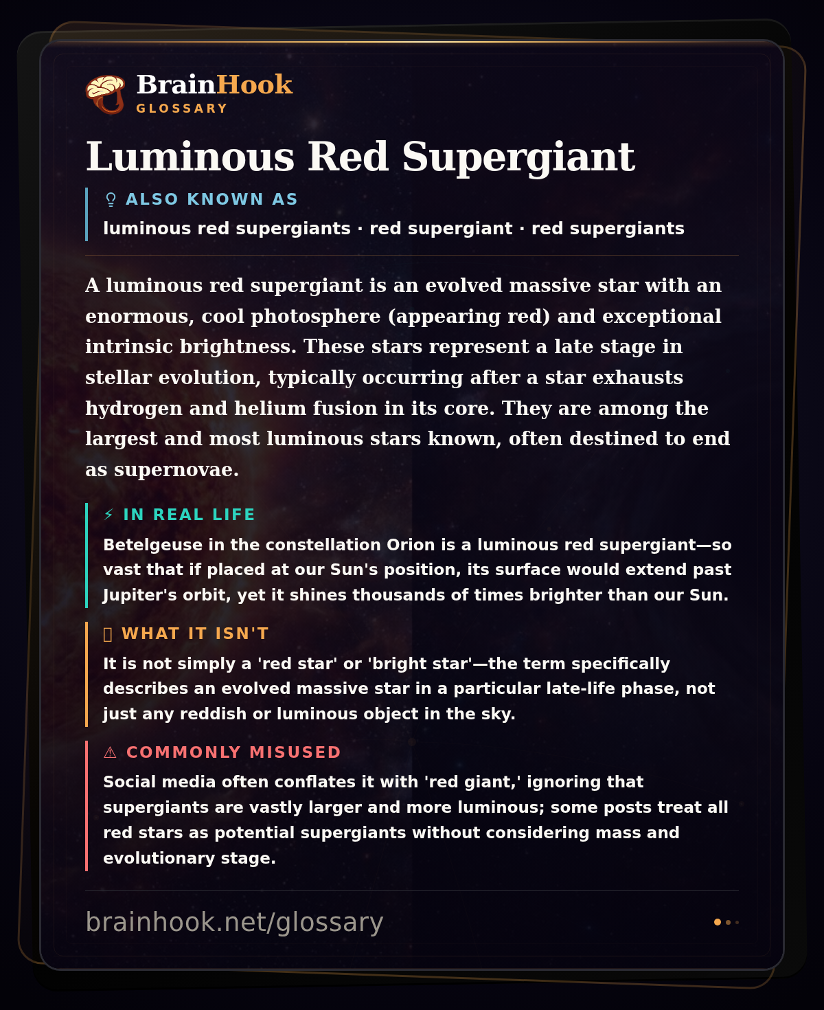 Luminous Red Supergiant — BrainHook Glossary card