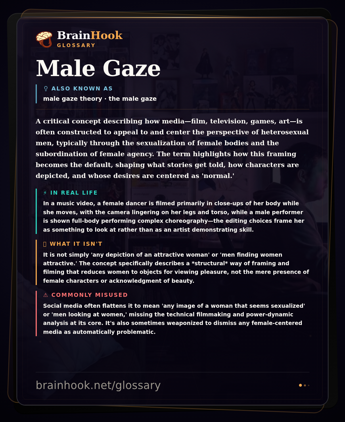 Male Gaze — BrainHook Glossary card