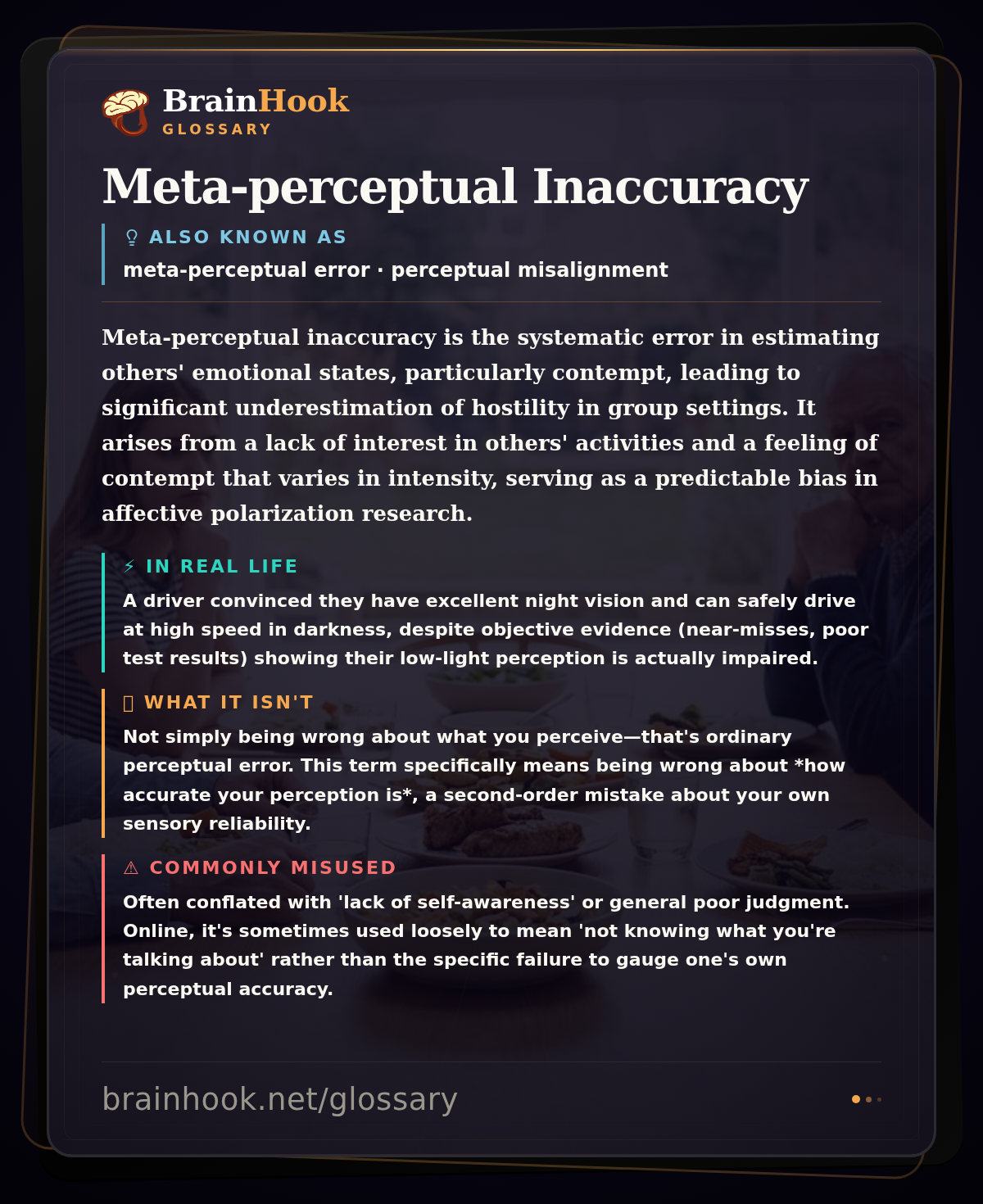 Meta-perceptual Inaccuracy — BrainHook Glossary card
