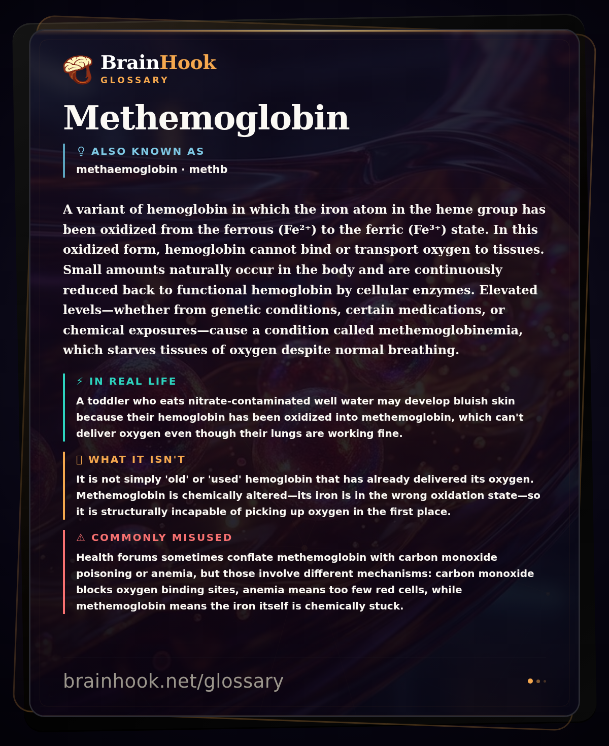 Methemoglobin — BrainHook Glossary card