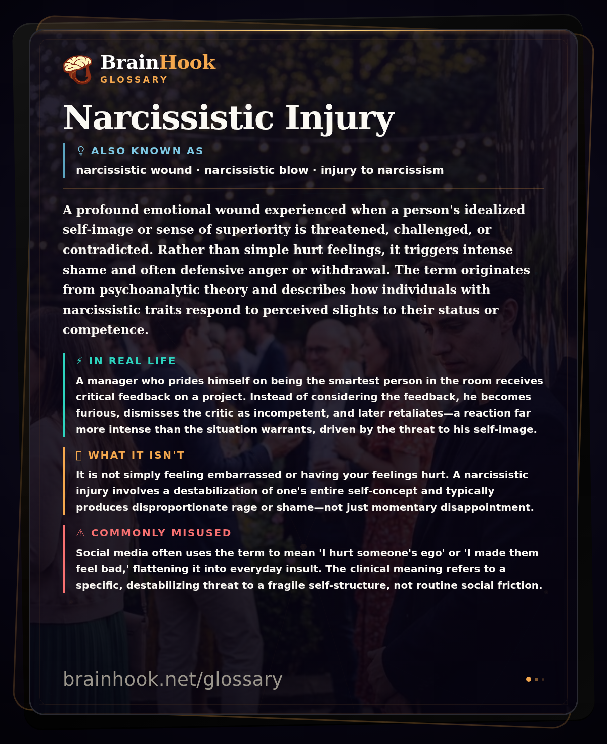 Narcissistic Injury — BrainHook Glossary card