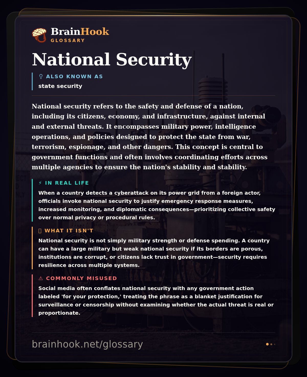 National Security — BrainHook Glossary card