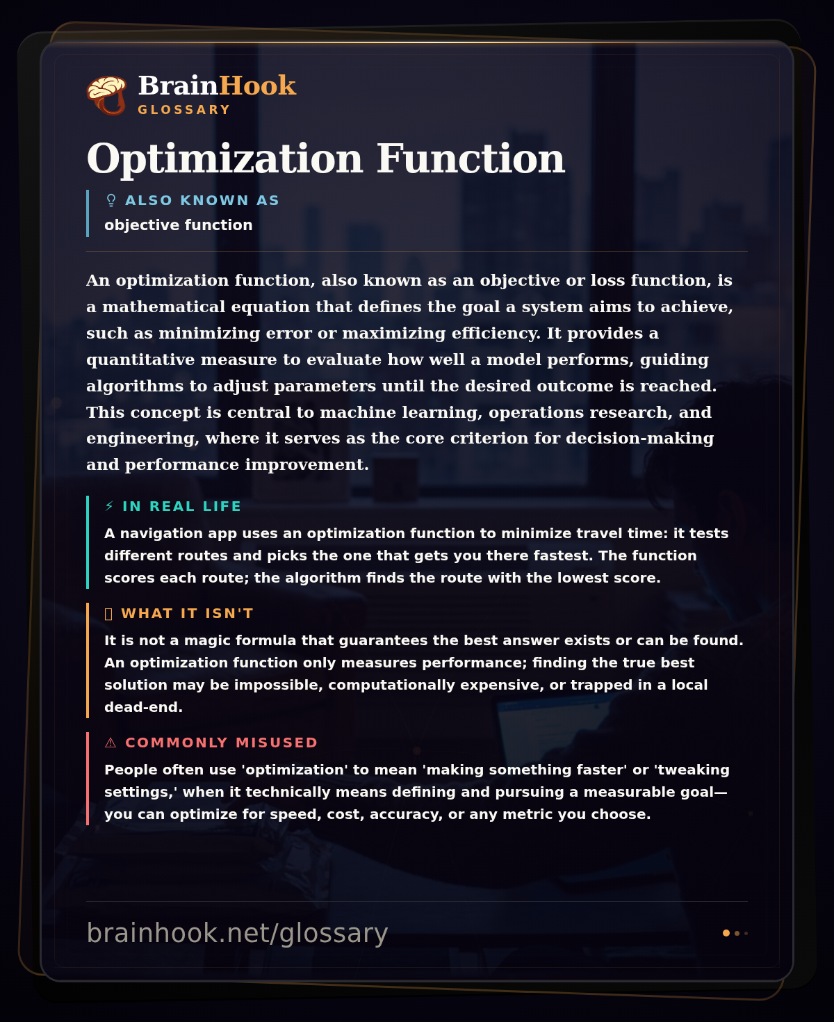 Optimization Function — BrainHook Glossary card