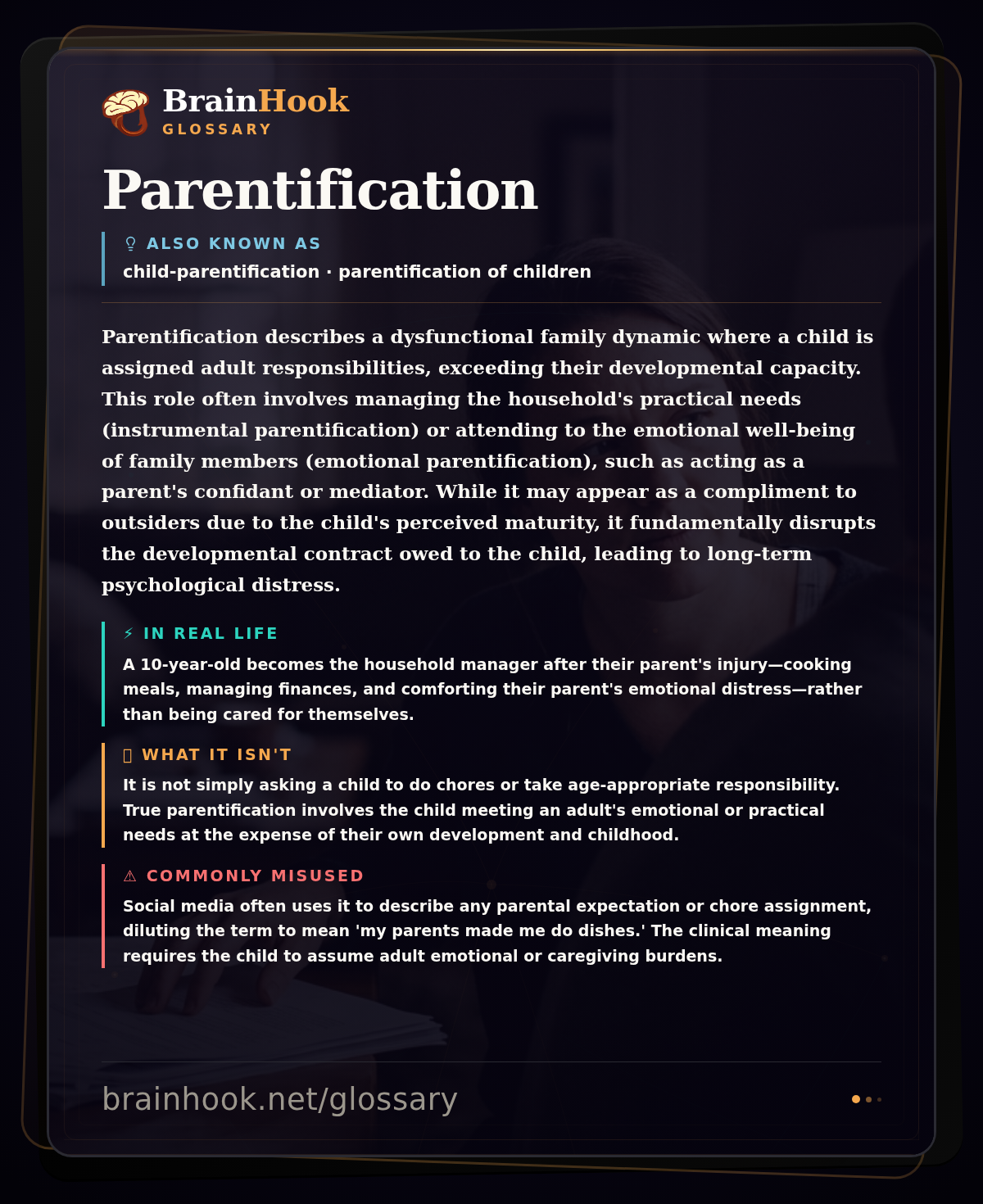 Parentification — BrainHook Glossary card
