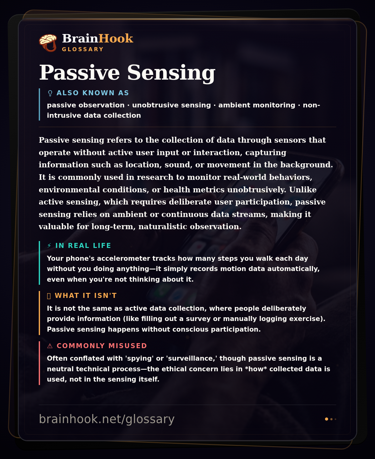 Passive Sensing — BrainHook Glossary card