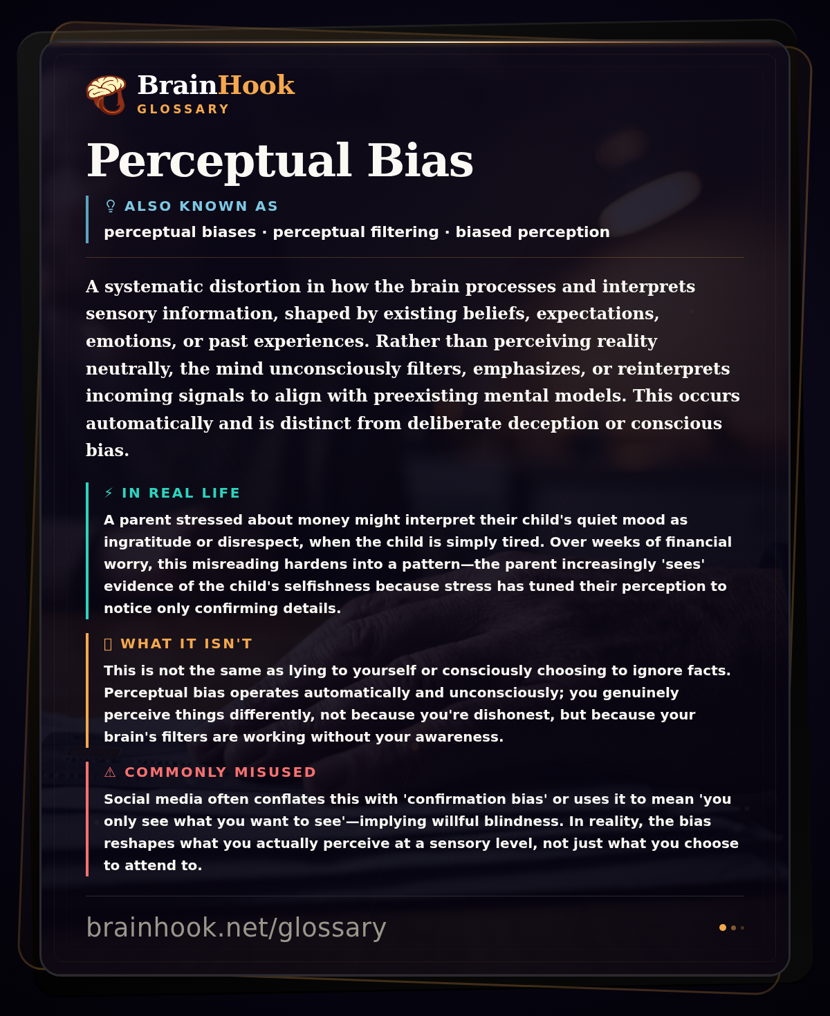 Perceptual Bias — BrainHook Glossary card