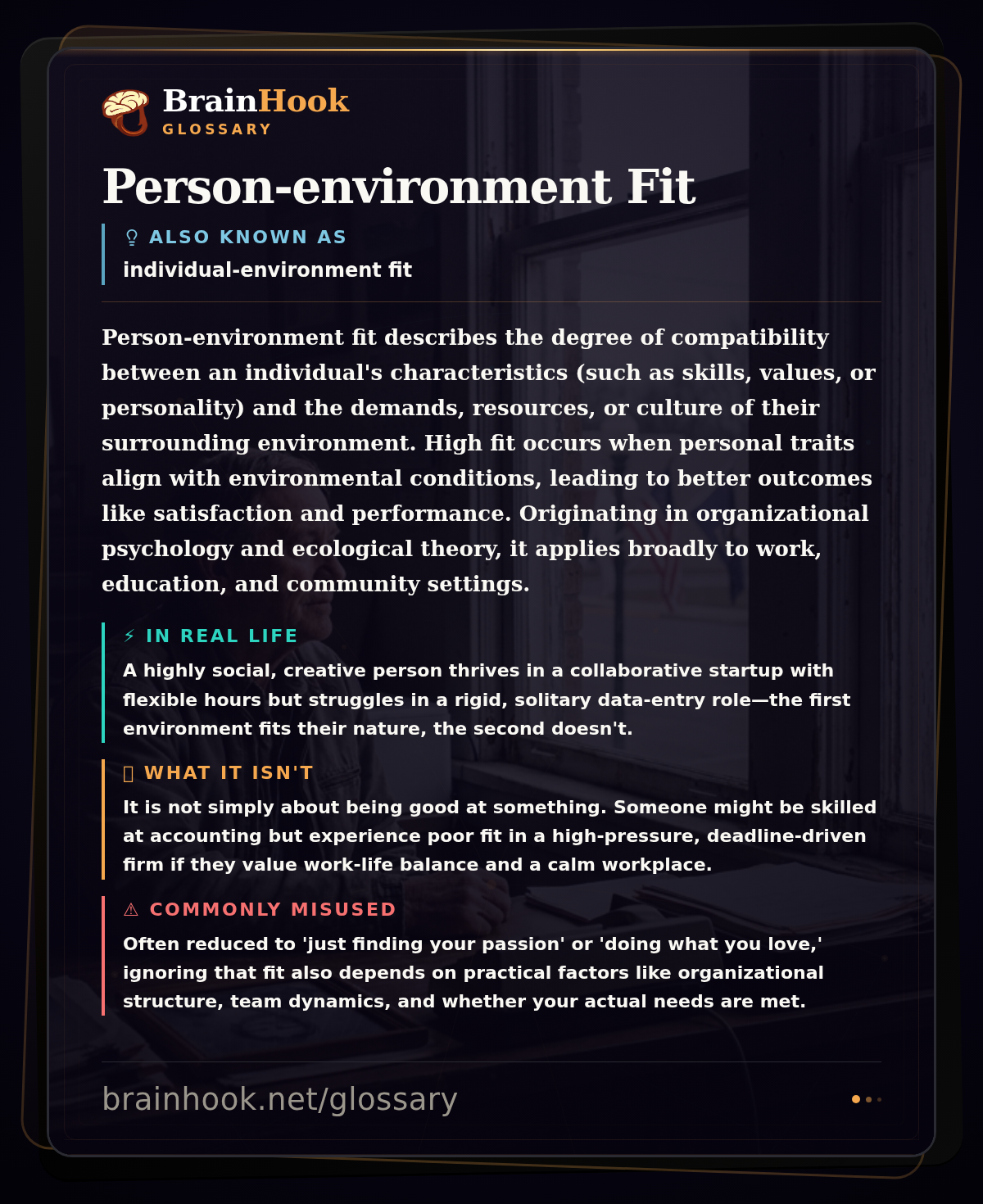Person-environment Fit — BrainHook Glossary card