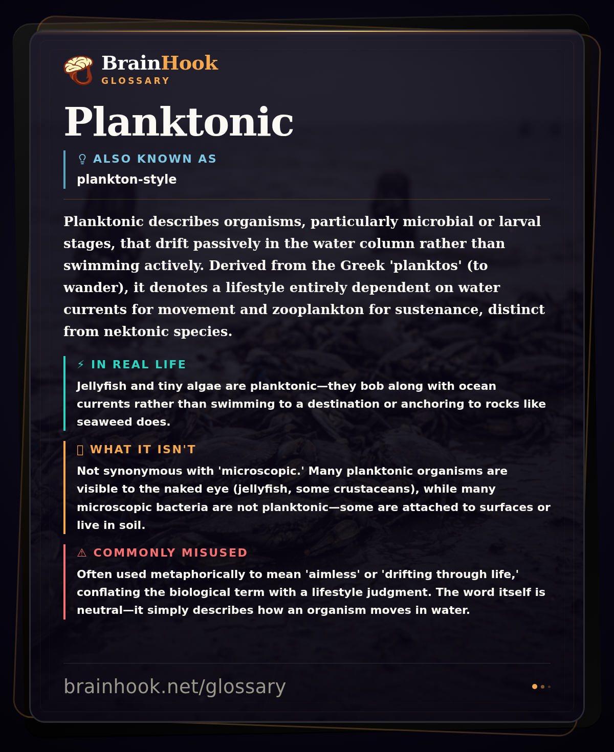 Planktonic — BrainHook Glossary card