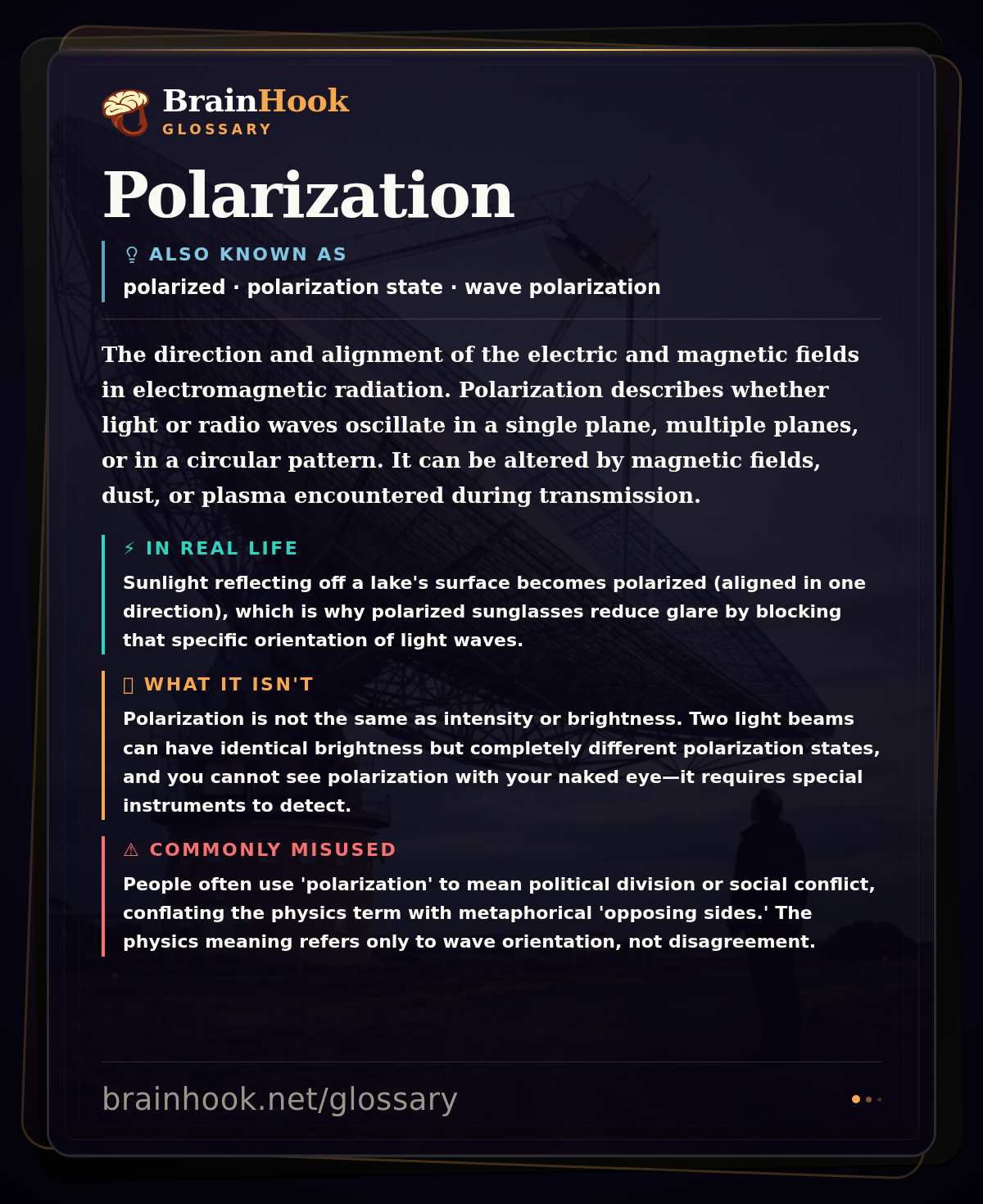 Polarization — BrainHook Glossary card