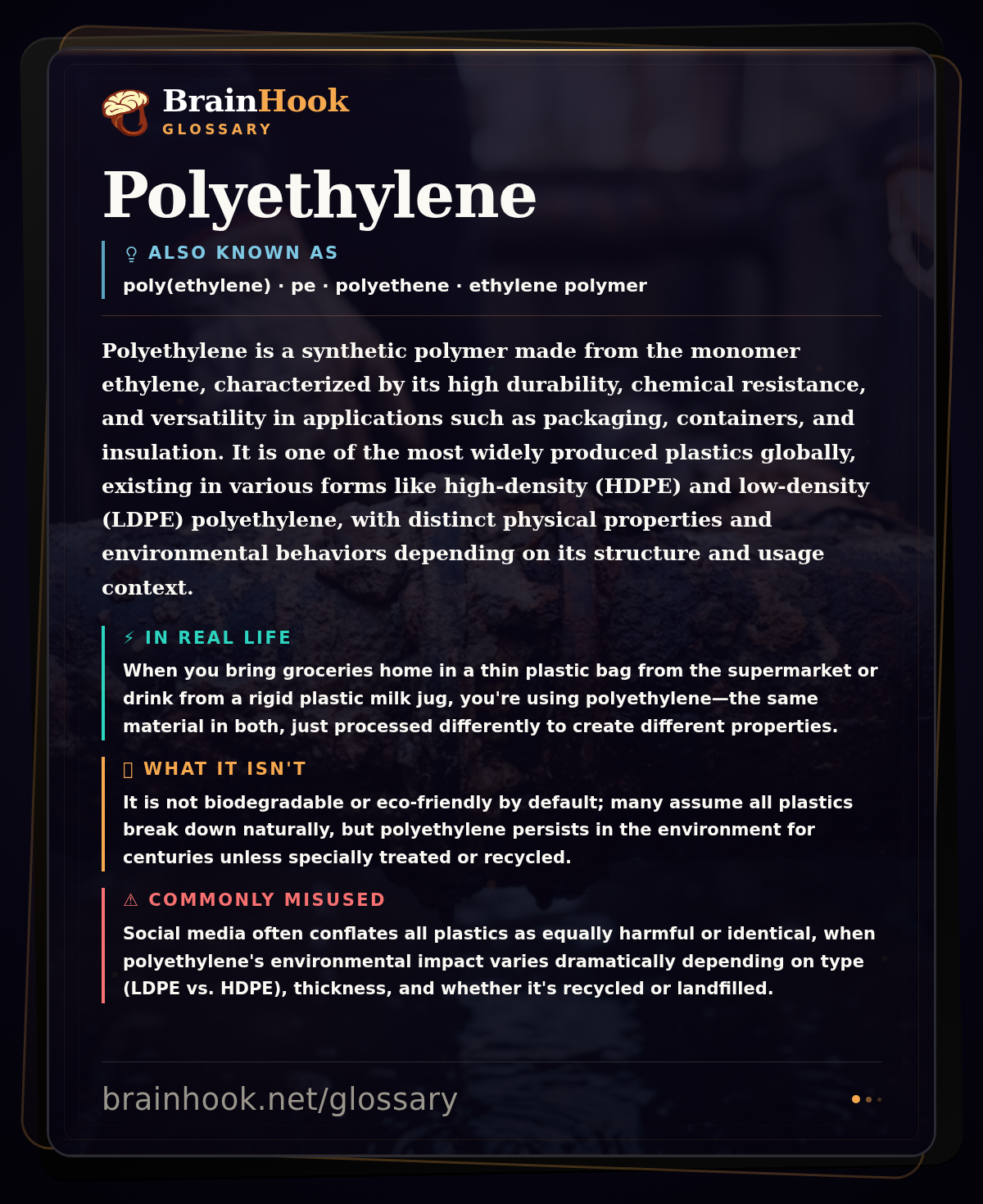 Polyethylene — BrainHook Glossary card