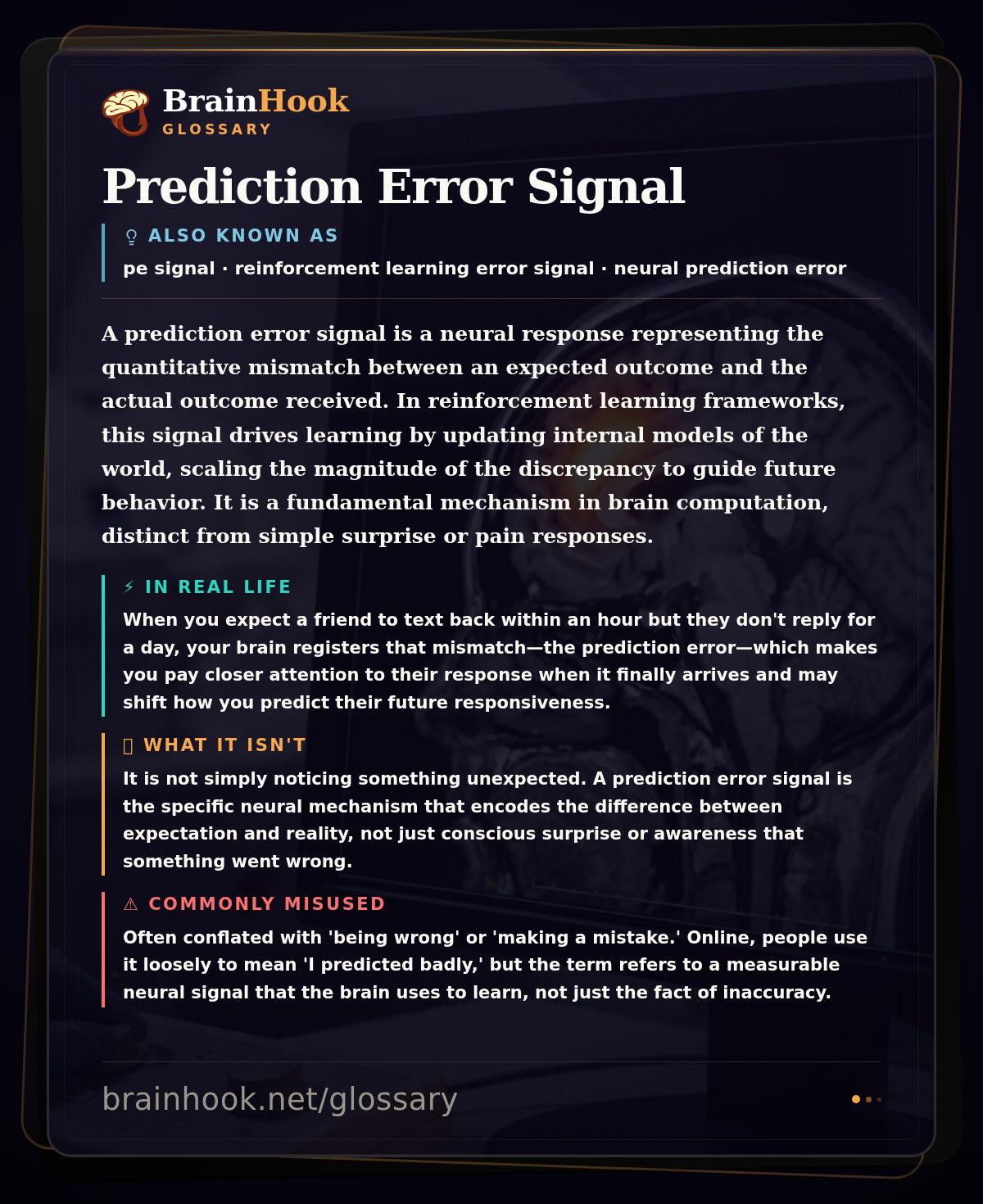 Prediction Error Signal — BrainHook Glossary card