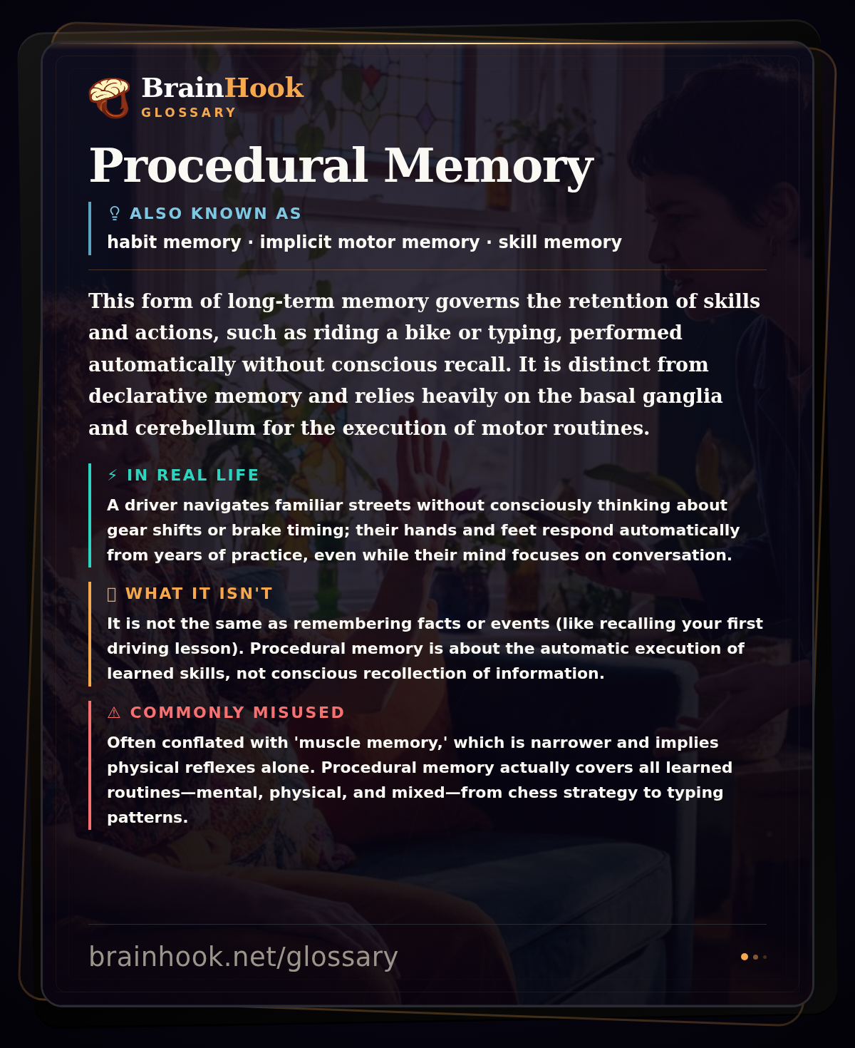 Procedural Memory — BrainHook Glossary card