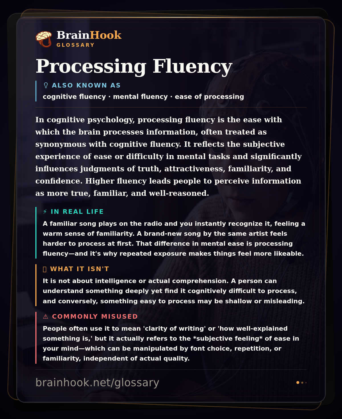 Processing Fluency — BrainHook Glossary card