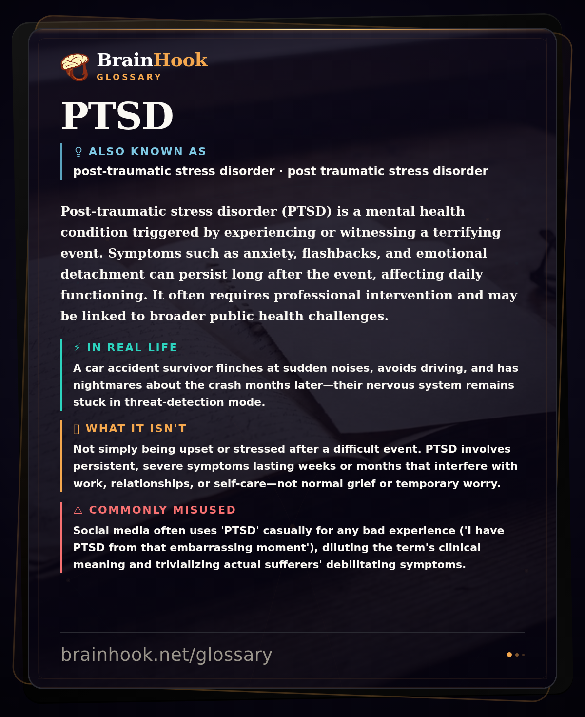 PTSD — BrainHook Glossary card