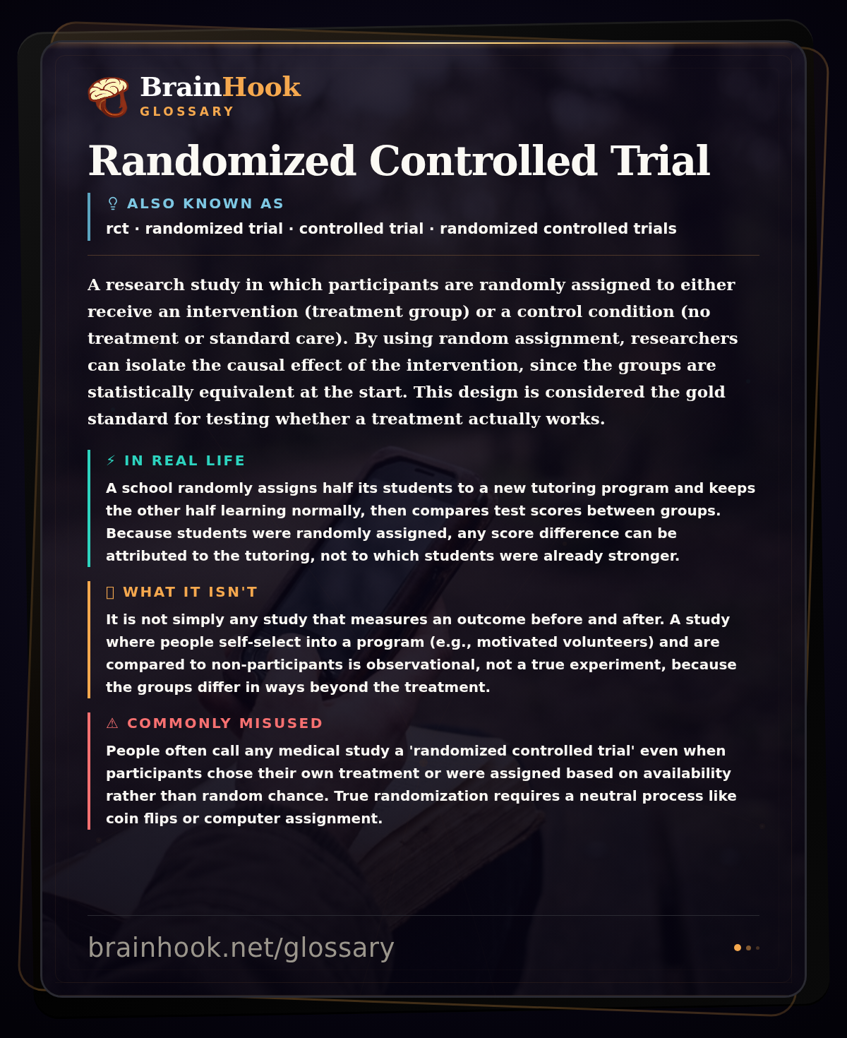 Randomized Controlled Trial — BrainHook Glossary card