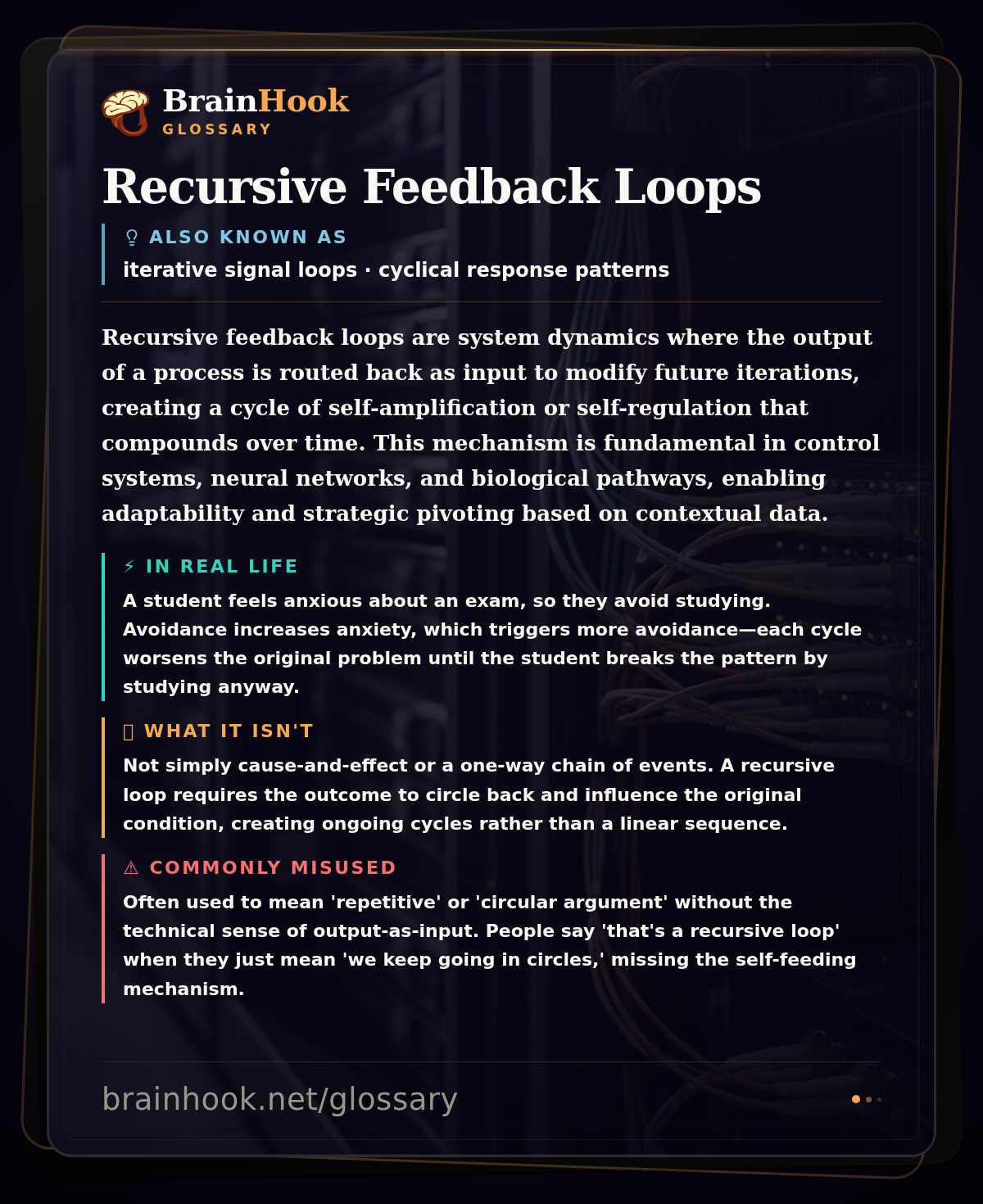 Recursive Feedback Loops — BrainHook Glossary card