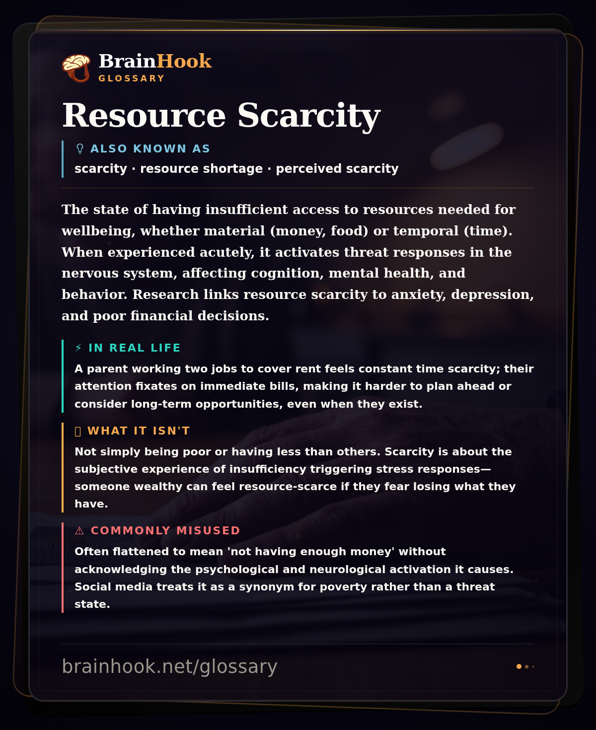 Resource Scarcity — BrainHook Glossary card