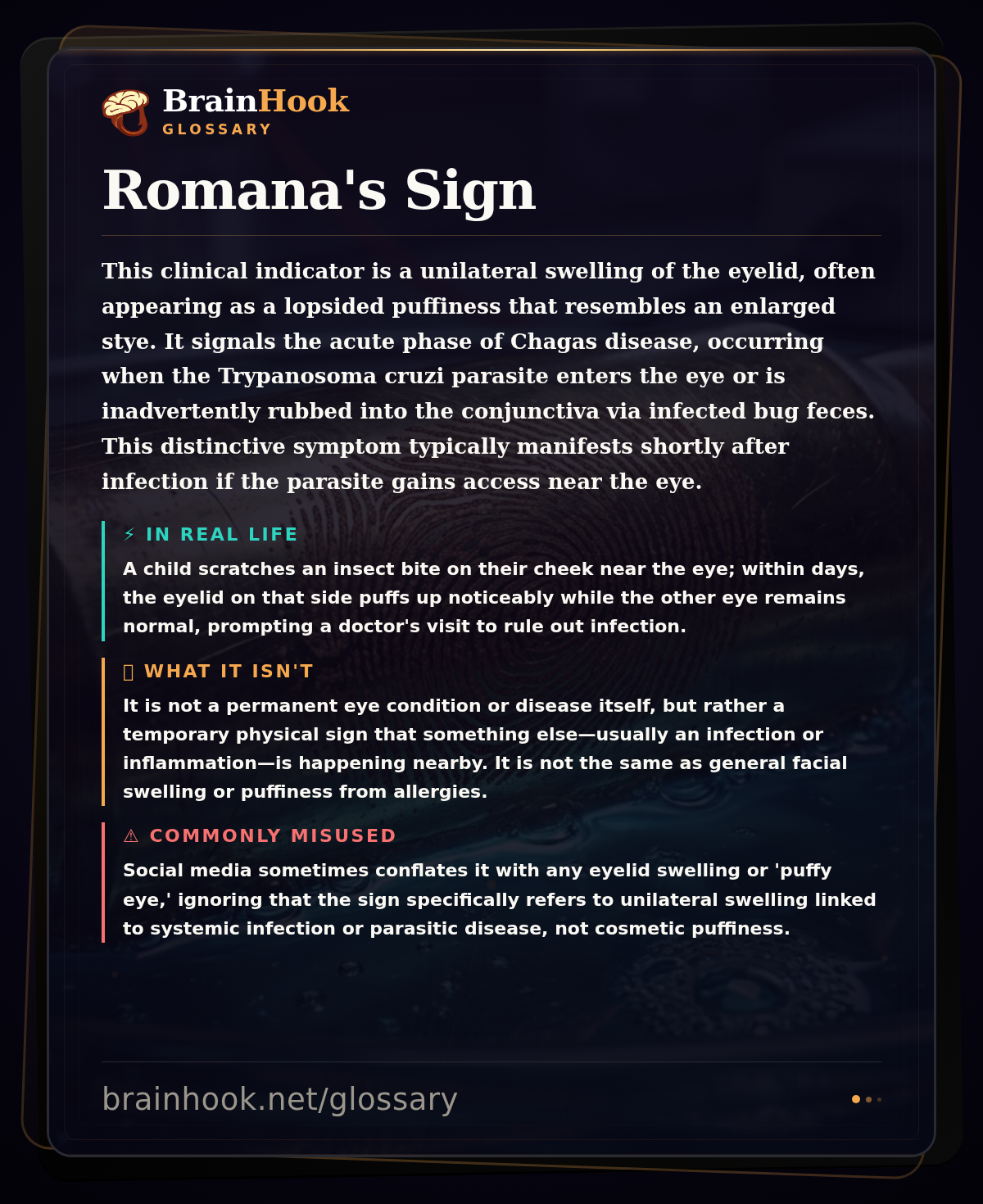 Romana's Sign — BrainHook Glossary card