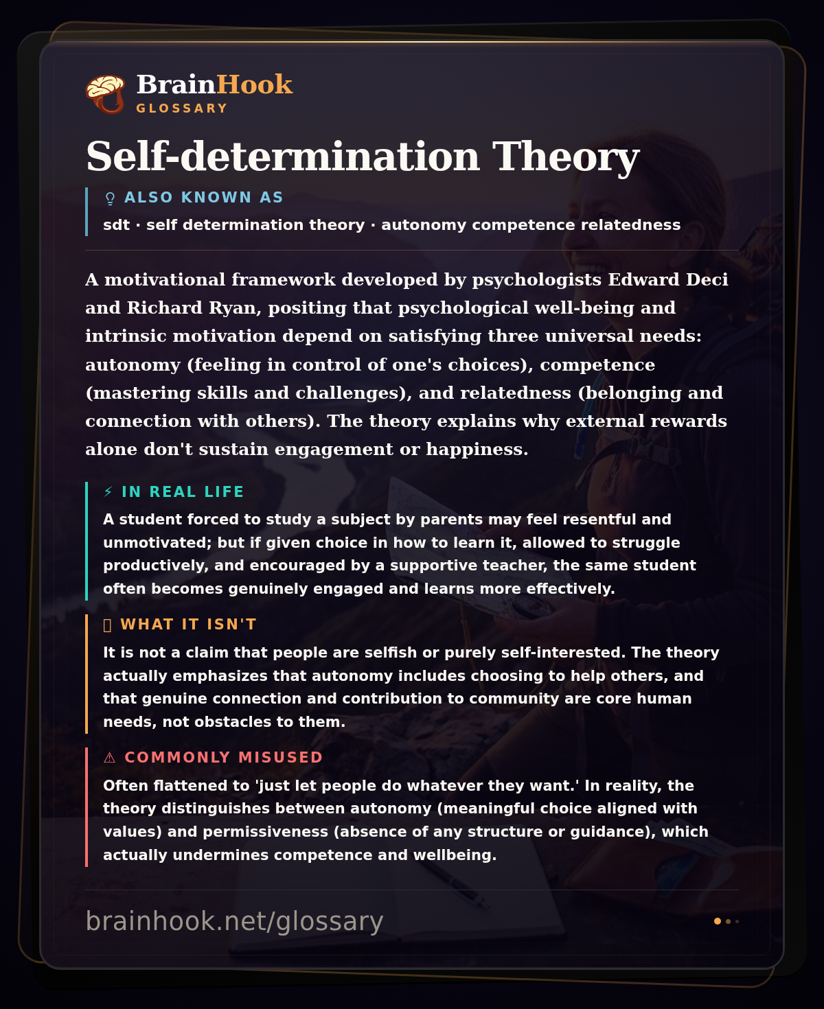 Self-determination Theory — BrainHook Glossary card