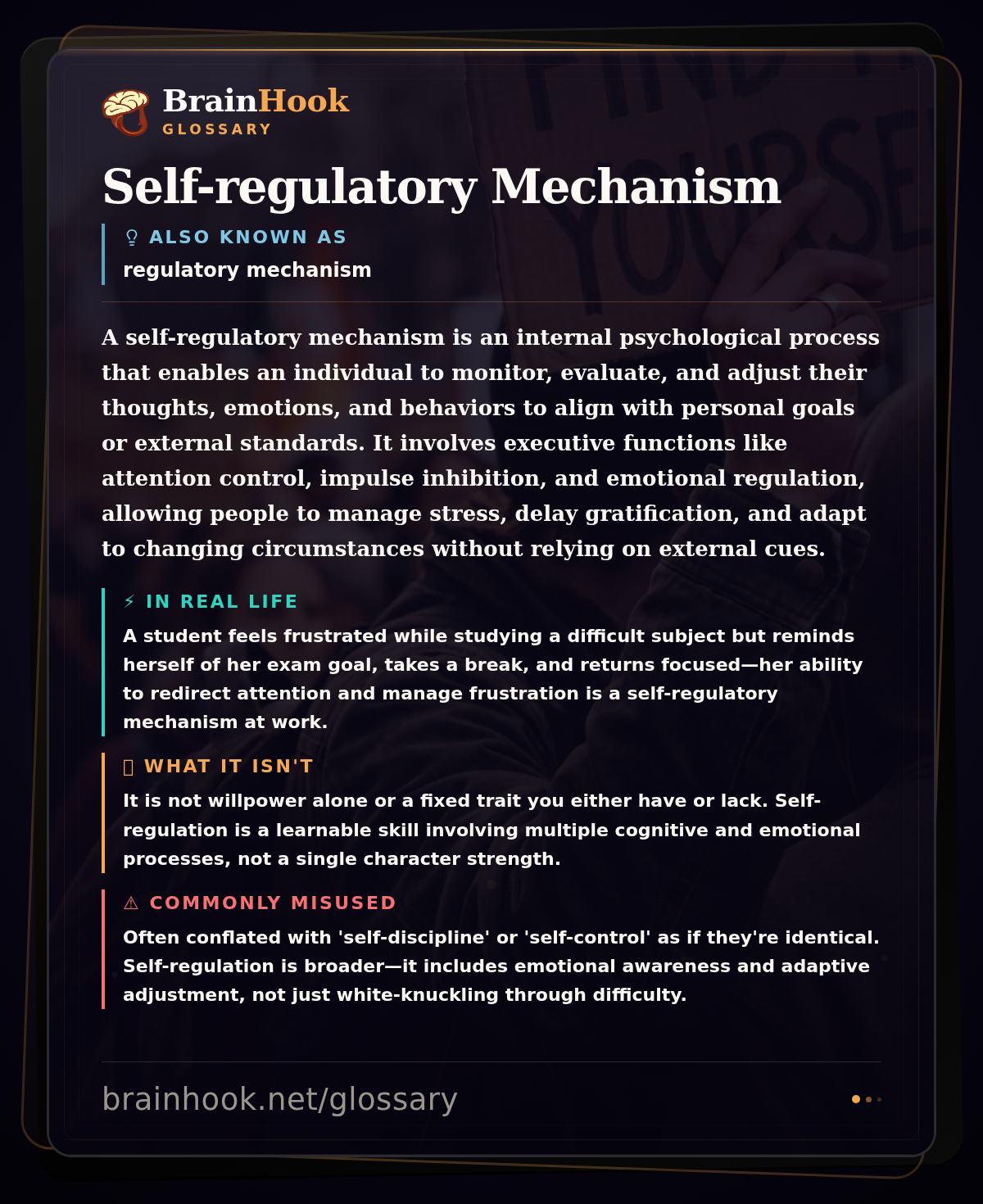 Self-regulatory Mechanism — BrainHook Glossary card