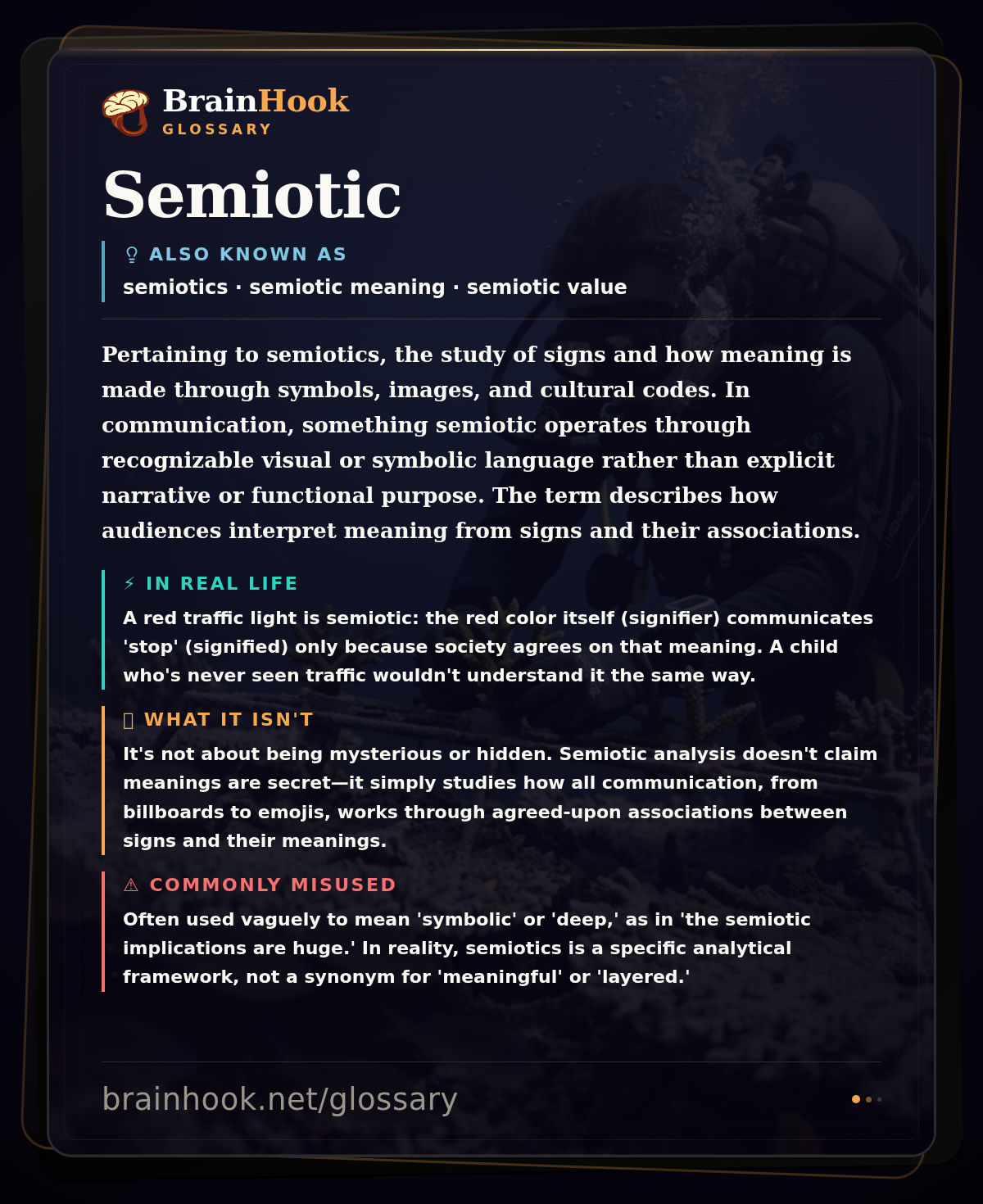 Semiotic — BrainHook Glossary card